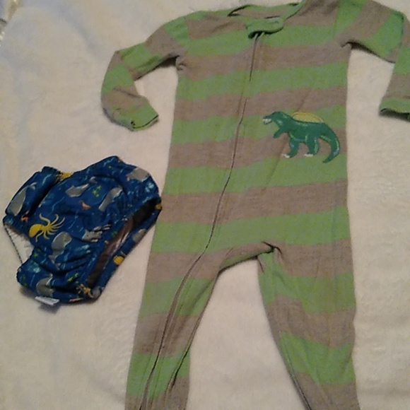 Boys 12 Months Set Sleeper & Swim Diaper - Picture 1 of 9